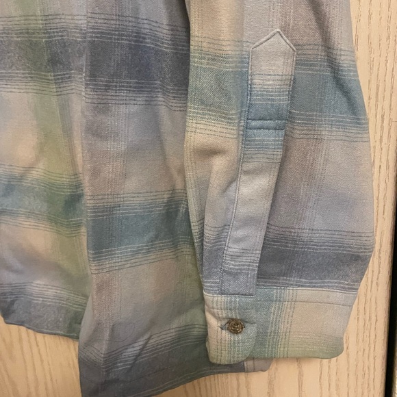 Pendleton NWT Women’s XXXL Eco-Wise Wool Blue Plaid Button-Up Shirt Blue Gray - Picture 6 of 12